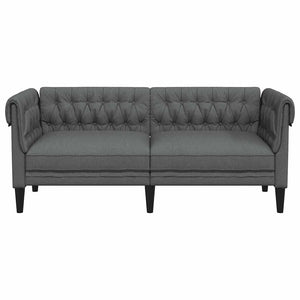 Chesterfield Sofa 2-Sitzer Dunkelgrau