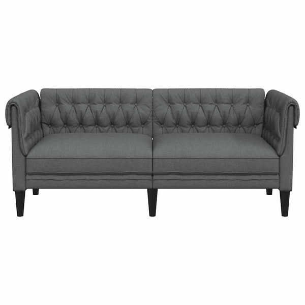 Chesterfield Sofa 2-Sitzer Dunkelgrau