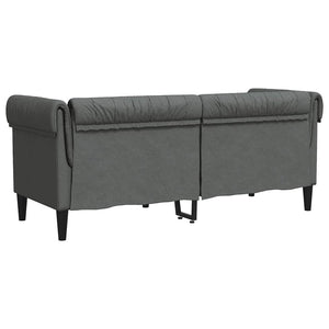 Chesterfield Sofa 2-Sitzer Dunkelgrau