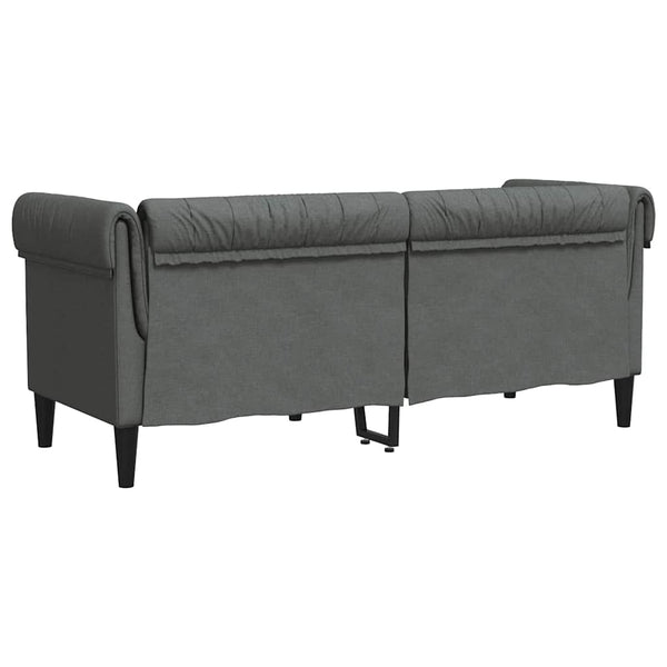 Chesterfield Sofa 2-Sitzer Dunkelgrau