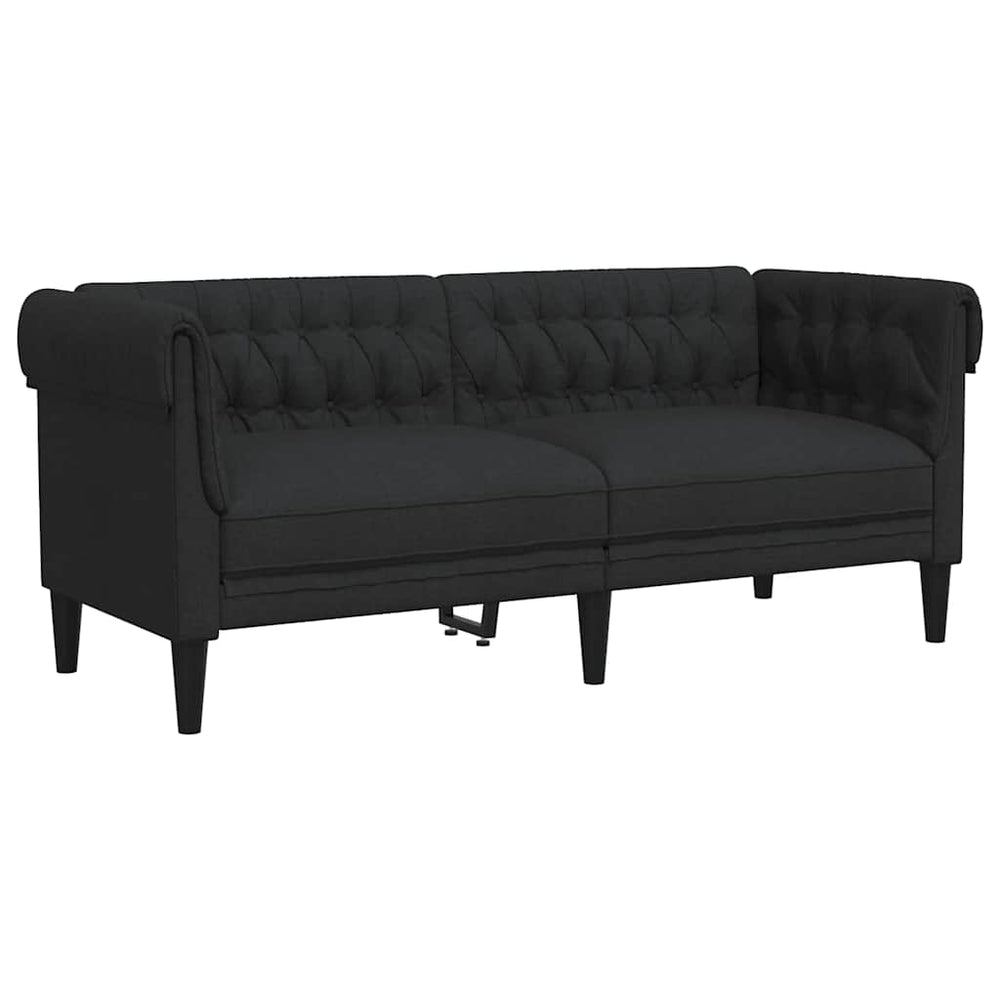 Chesterfield Sofa 2-Sitzer Schwarz