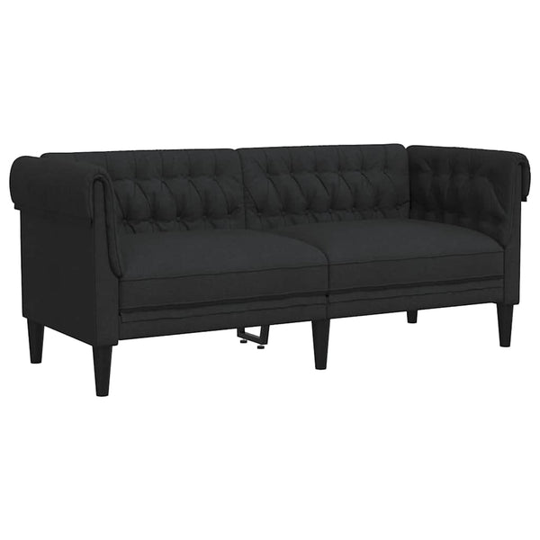 Chesterfield Sofa 2-Sitzer Schwarz