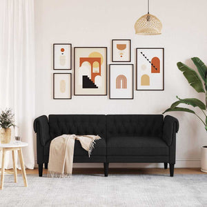 Chesterfield Sofa 2-Sitzer Schwarz