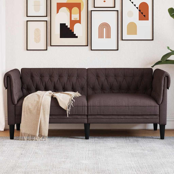 Chesterfield Sofa 2-Sitzer Dunkelbraun