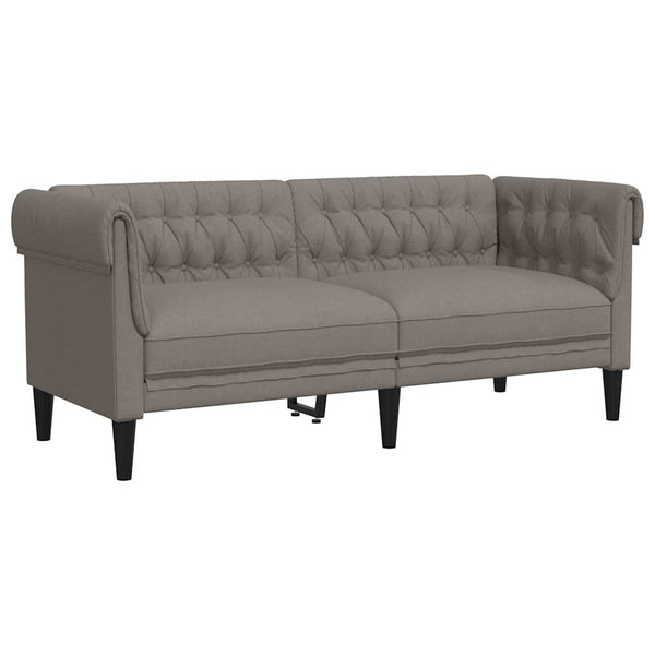 vidaXL Chesterfield 2-Seater Sofa Taupe Fabric