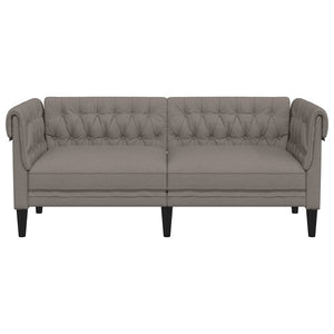 vidaXL Chesterfield 2-Seater Sofa Taupe Fabric
