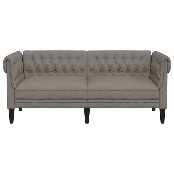 vidaXL Chesterfield 2-Seater Sofa Taupe Fabric