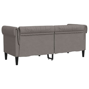 vidaXL Chesterfield 2-Seater Sofa Taupe Fabric