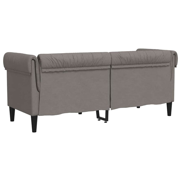vidaXL Chesterfield 2-Seater Sofa Taupe Fabric