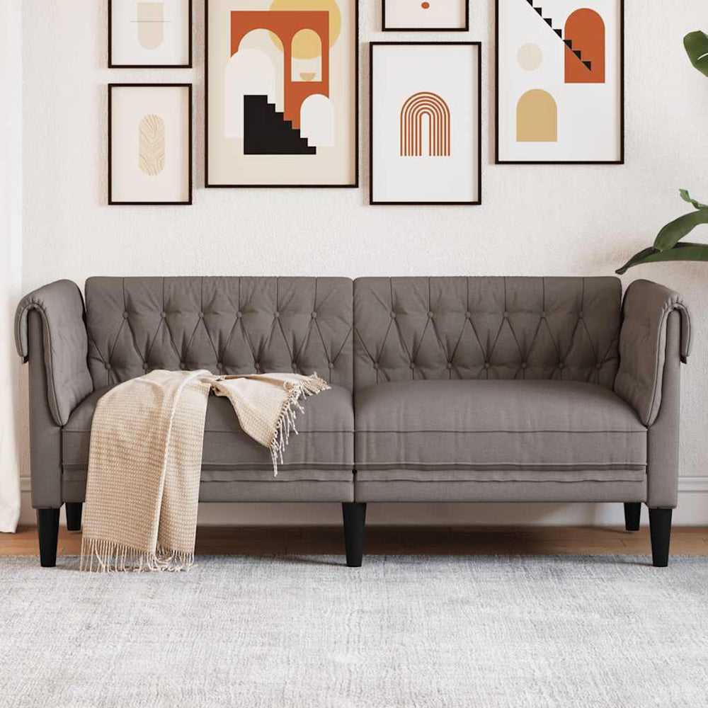 Chesterfield Sofa 2-Sitzer Taupe