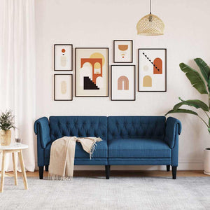 Blaues Chesterfield Sofa 2-Sitzer