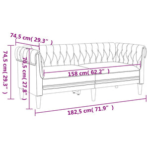 Chesterfield Leinen 2-Sitzer Sofa