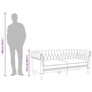 Chesterfield Leinen 2-Sitzer Sofa