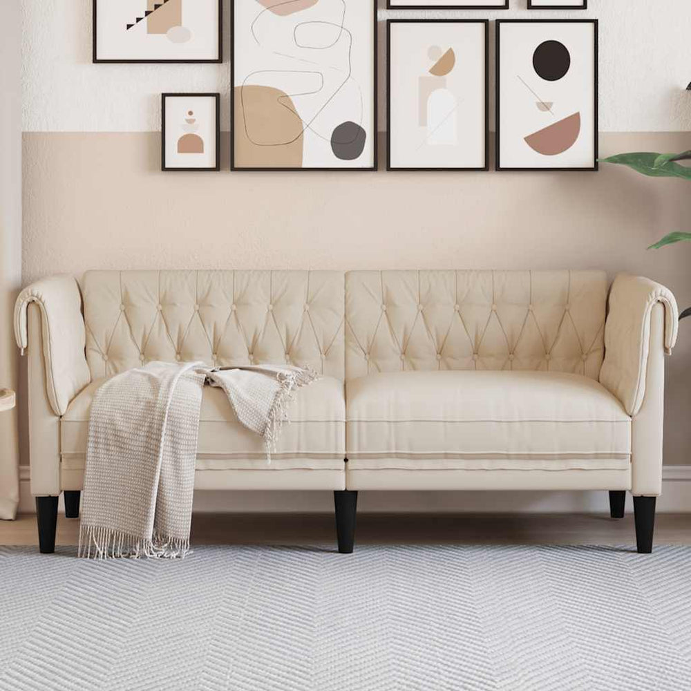 Chesterfield Leinen 2-Sitzer Sofa