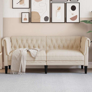 Chesterfield Leinen 2-Sitzer Sofa