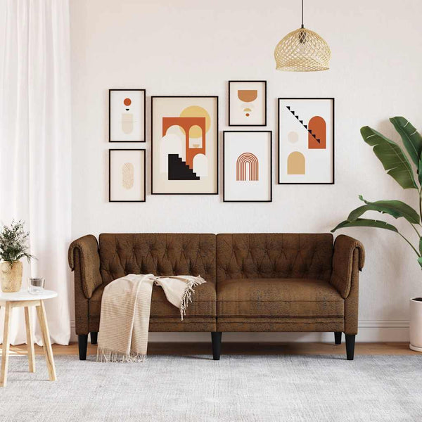 Chesterfield Sofa 2-Sitzer Braun