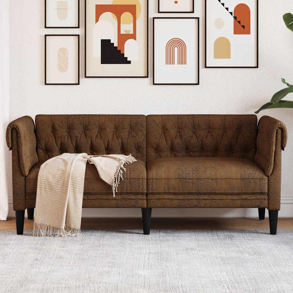 Chesterfield Sofa 2-Sitzer Braun
