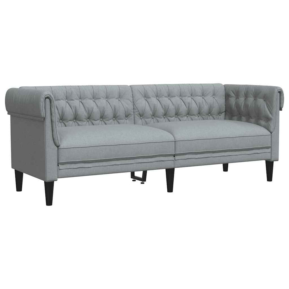 Chesterfield Sofa 3-Sitzer Hellgrau