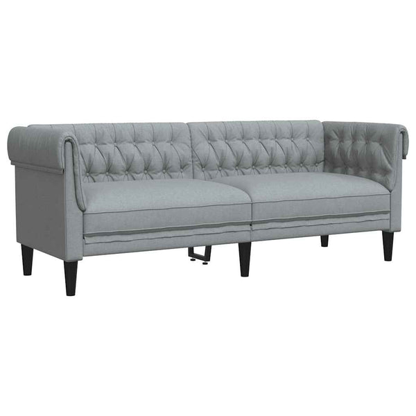 Chesterfield Sofa 3-Sitzer Hellgrau