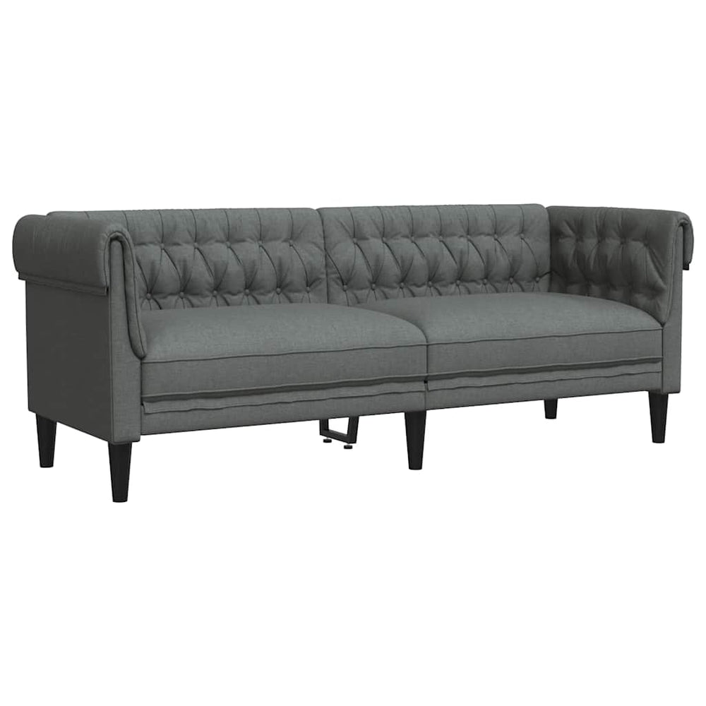 Chesterfield Sofa 3-Sitzer Dunkelgrau