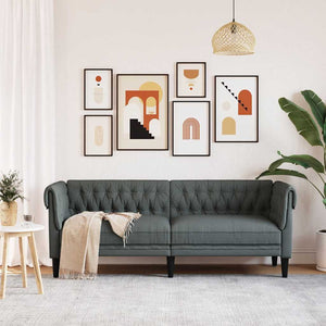 Chesterfield Sofa 3-Sitzer Dunkelgrau