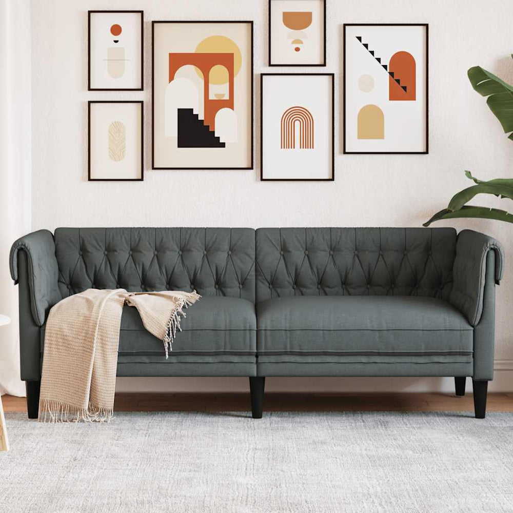 Chesterfield Sofa 3-Sitzer Dunkelgrau