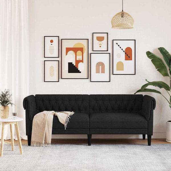 Chesterfield Sofa 3-Sitzer Schwarz
