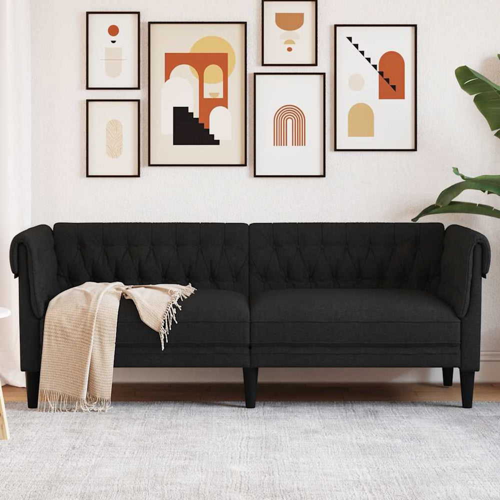Chesterfield Sofa 3-Sitzer Schwarz
