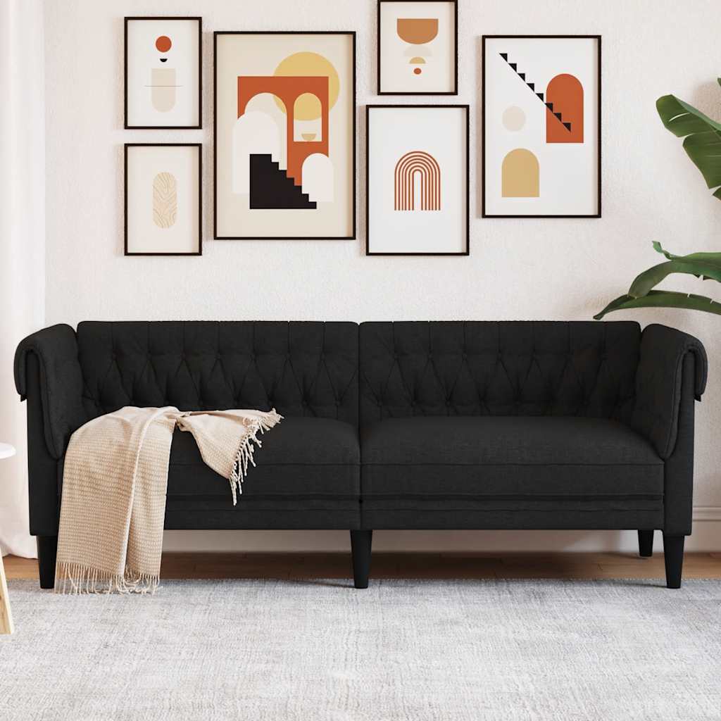 Chesterfield Sofa 3-Sitzer Schwarz