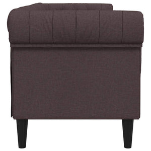 vidaXL Canapé Chesterfield 3 places en tissu marron foncé