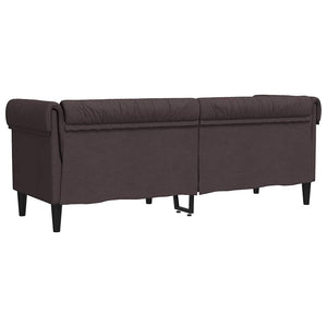 vidaXL Canapé Chesterfield 3 places en tissu marron foncé