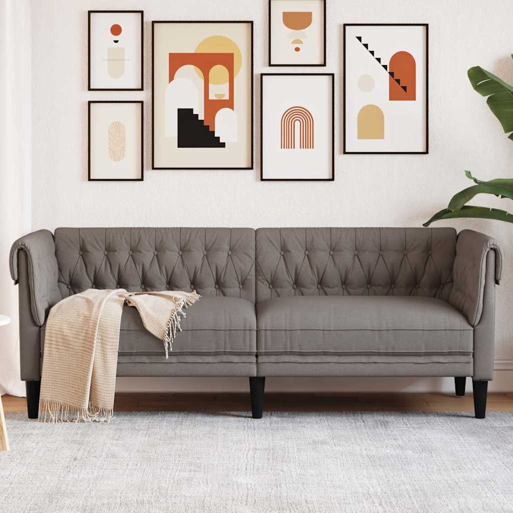 Chesterfield Sofa 3-Sitzer Taupe