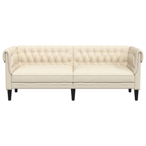 Chesterfield Leinen Sofa 3-Sitzer
