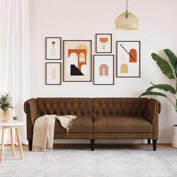 Chesterfield Sofa 3-Sitzer Braun