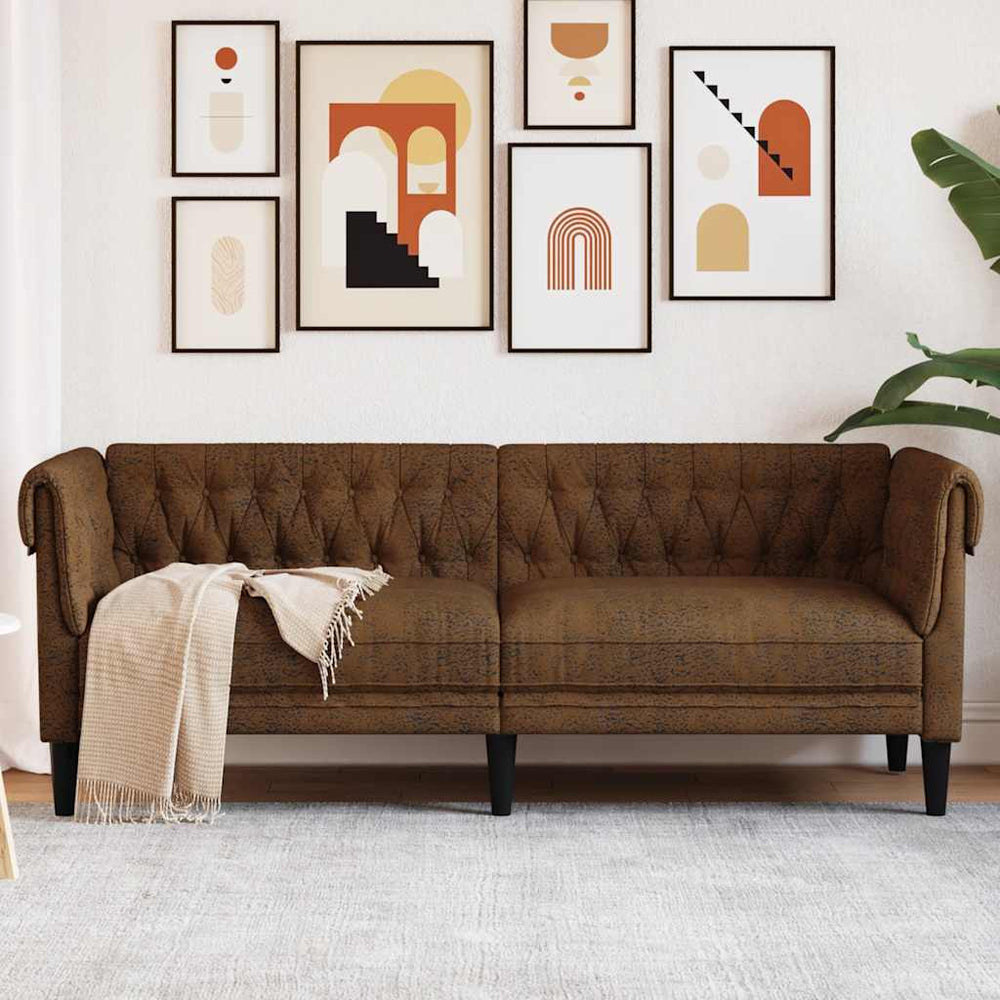 Chesterfield Sofa 3-Sitzer Braun