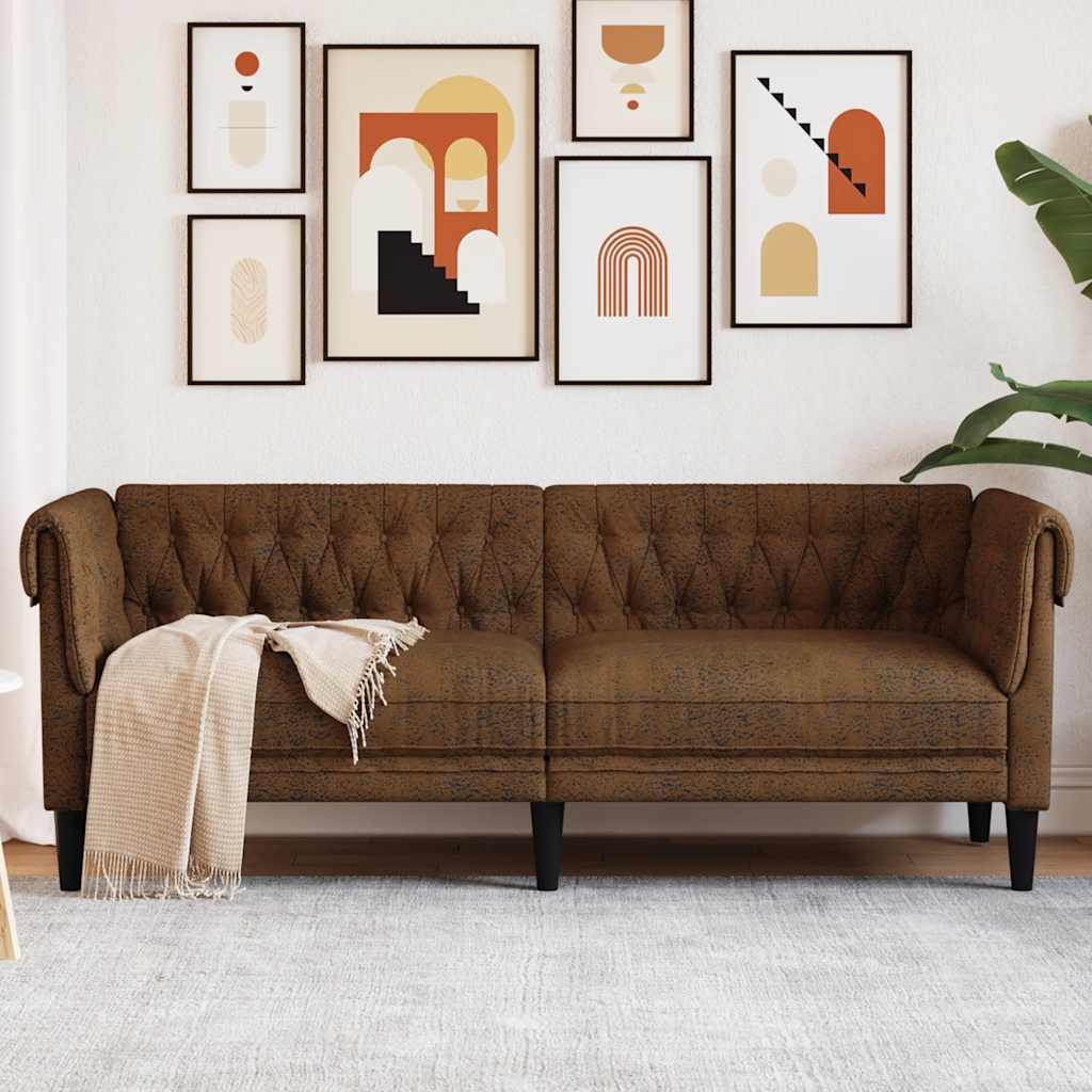 Chesterfield Sofa 3-Sitzer Braun