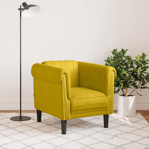 vidaXL Fauteuil Jaune Velours