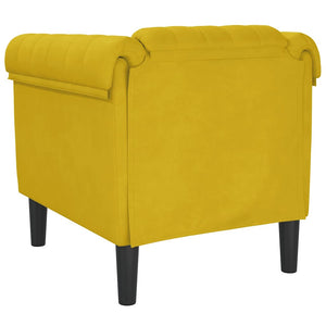 vidaXL Fauteuil Jaune Velours