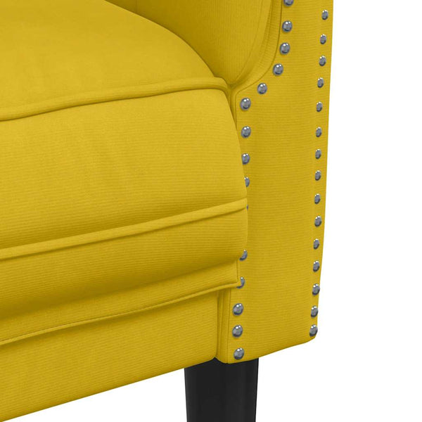 vidaXL Fauteuil Jaune Velours