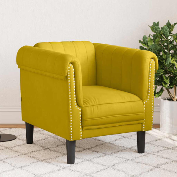 vidaXL Fauteuil Jaune Velours