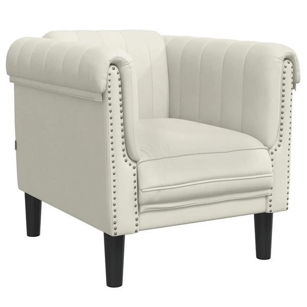 vidaXL Fauteuil crème velours