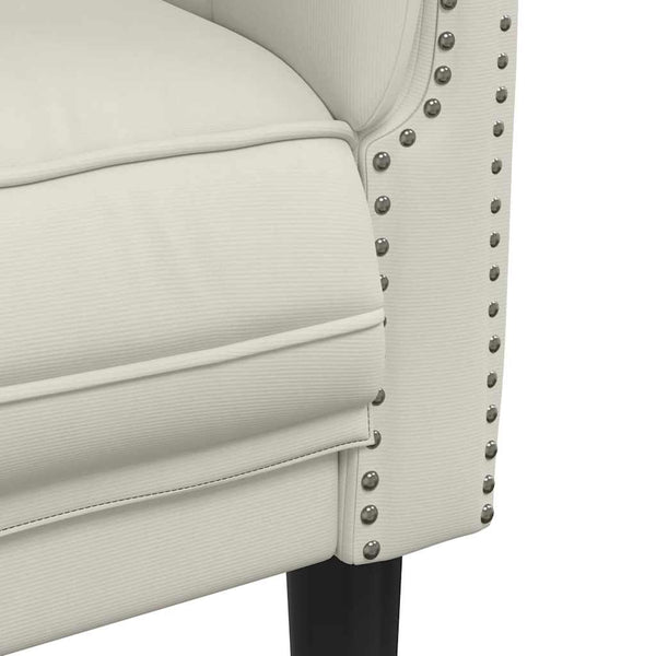 vidaXL Fauteuil crème velours