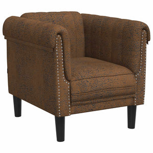 vidaXL Fauteuil marron en similicuir aspect daim