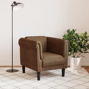 vidaXL Fauteuil marron en similicuir aspect daim