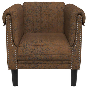 vidaXL Fauteuil marron en similicuir aspect daim