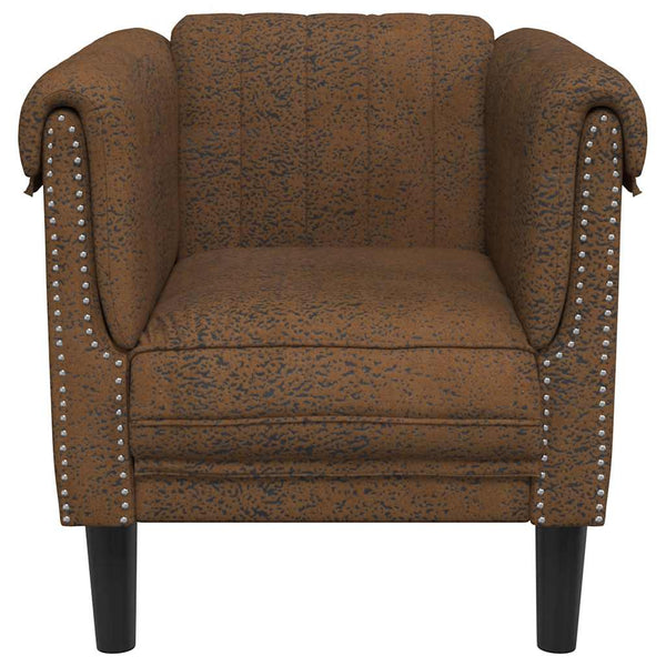 vidaXL Fauteuil marron en similicuir aspect daim