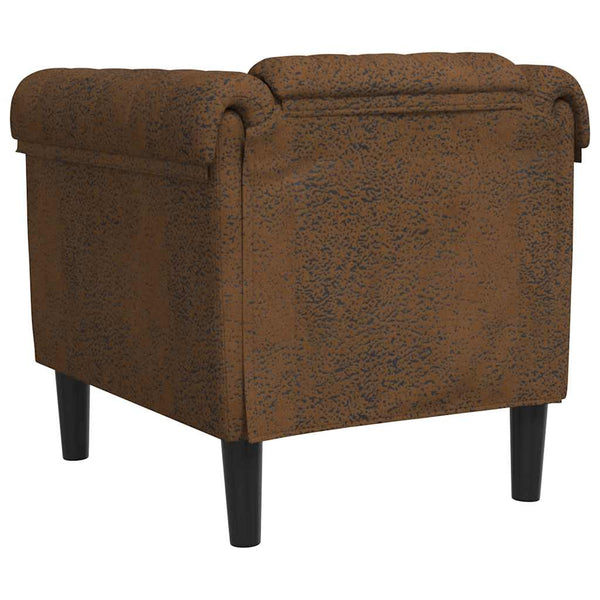 vidaXL Fauteuil marron en similicuir aspect daim