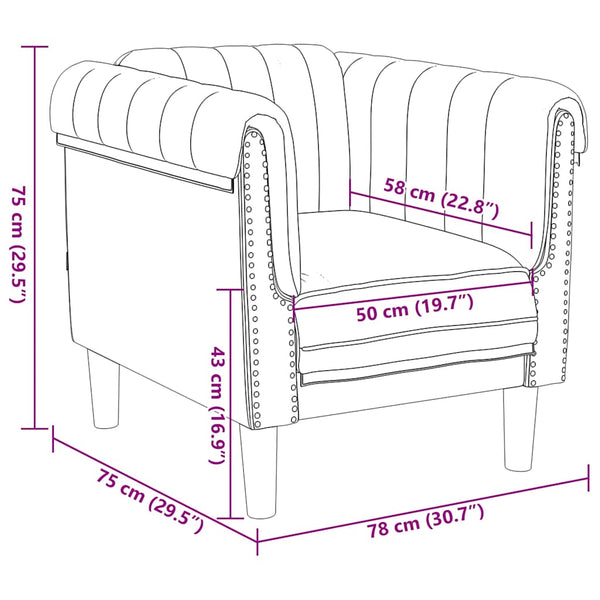 vidaXL Fauteuil marron en similicuir aspect daim