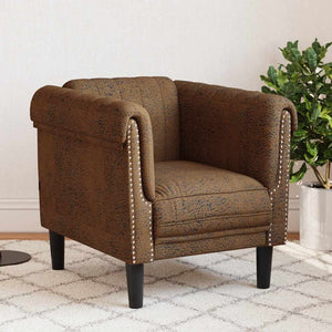 vidaXL Fauteuil marron en similicuir aspect daim