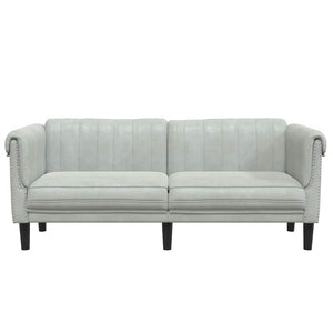2-Sitzer Sofa Hellgrau Samt